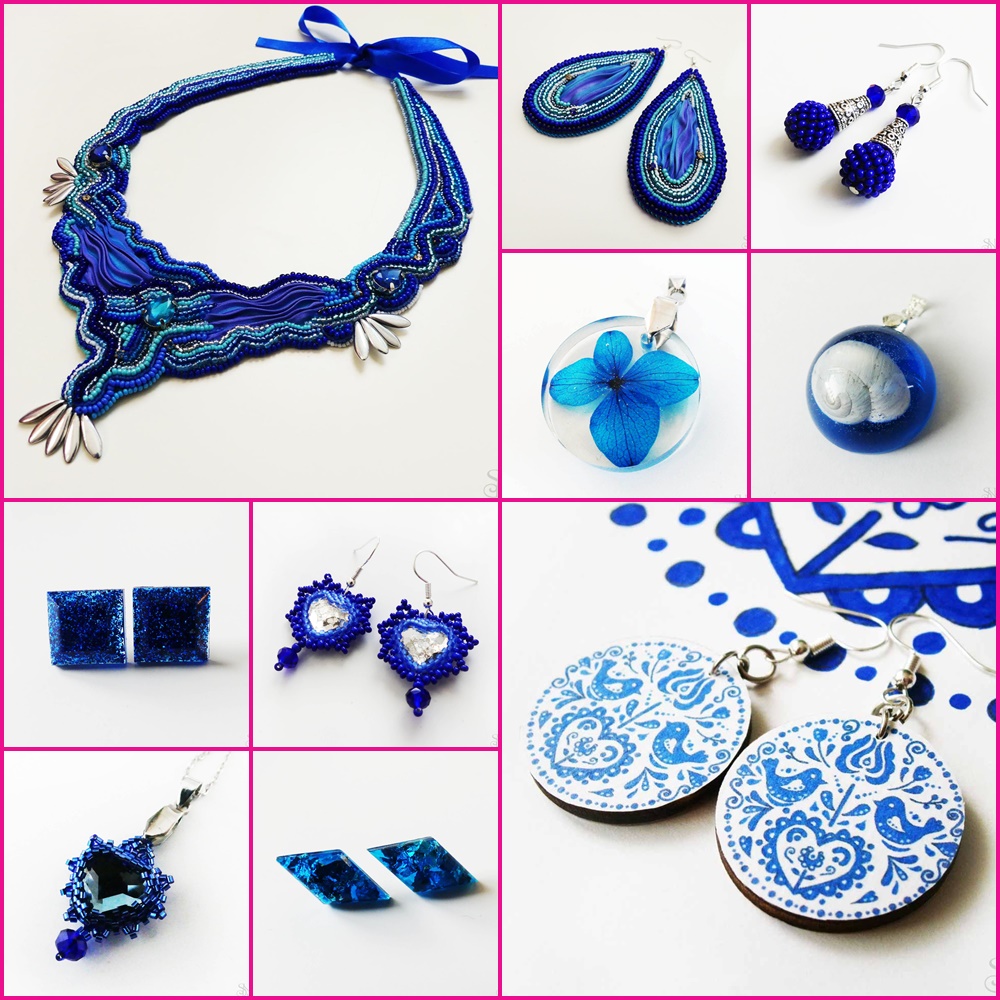 modré handmade šperky